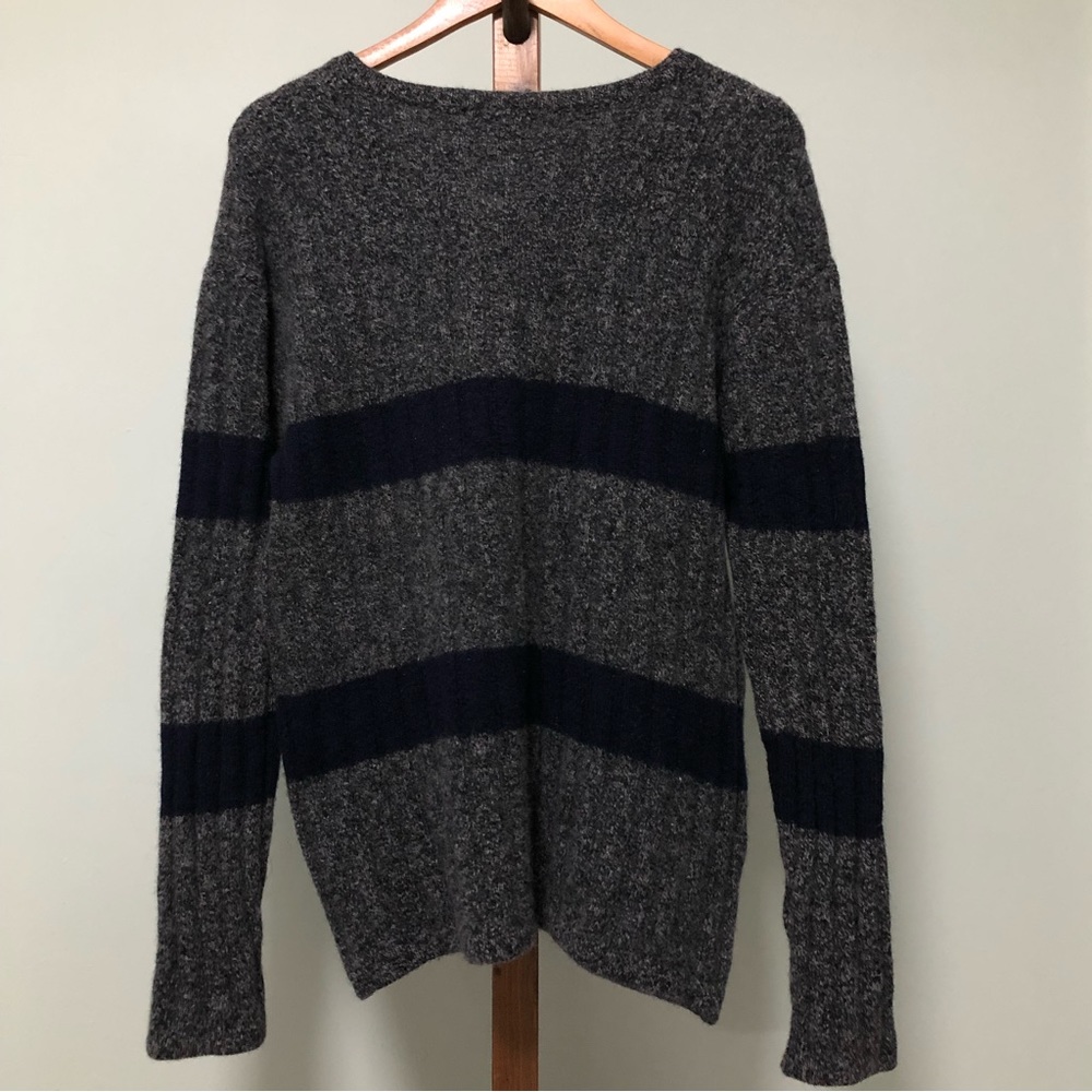 Structure Striped Chunky Knitted Wool Sweater - image 2